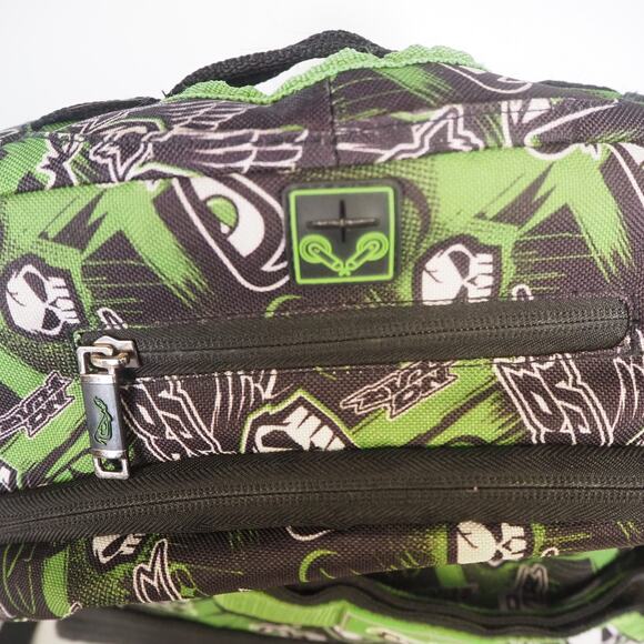 No Fear Green & Black Backpack School Sports Bag Over Shoulder Bag Laptop Zip - Picture 4 of 15